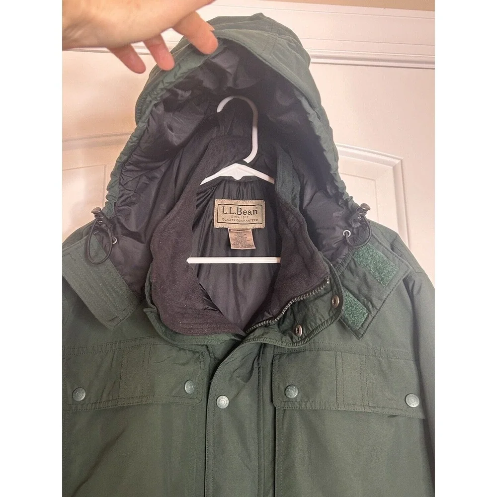 LL Bean Parka Coat L Gore-Tex Extreme Wet Weather PrimaLoft Cargo